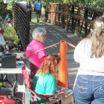 Bob and Melissa collect timing information for runners at 30th annual Autumn Color Run saturday