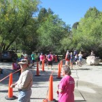 Duane and Robin prepared to collect numbers from runners at Autumn Color Run