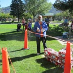 Dale mans the finish line water station