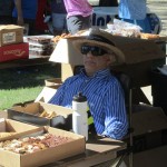 Mike Dowdy manning the baked goods table---Thanks to all who contributed to the Baked goods, I heard many positive comments from runners!!